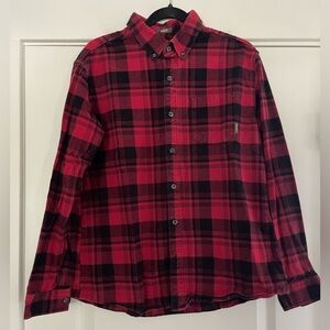 Eddie Bauer Red and Black Plaid Flannel Shirt - L